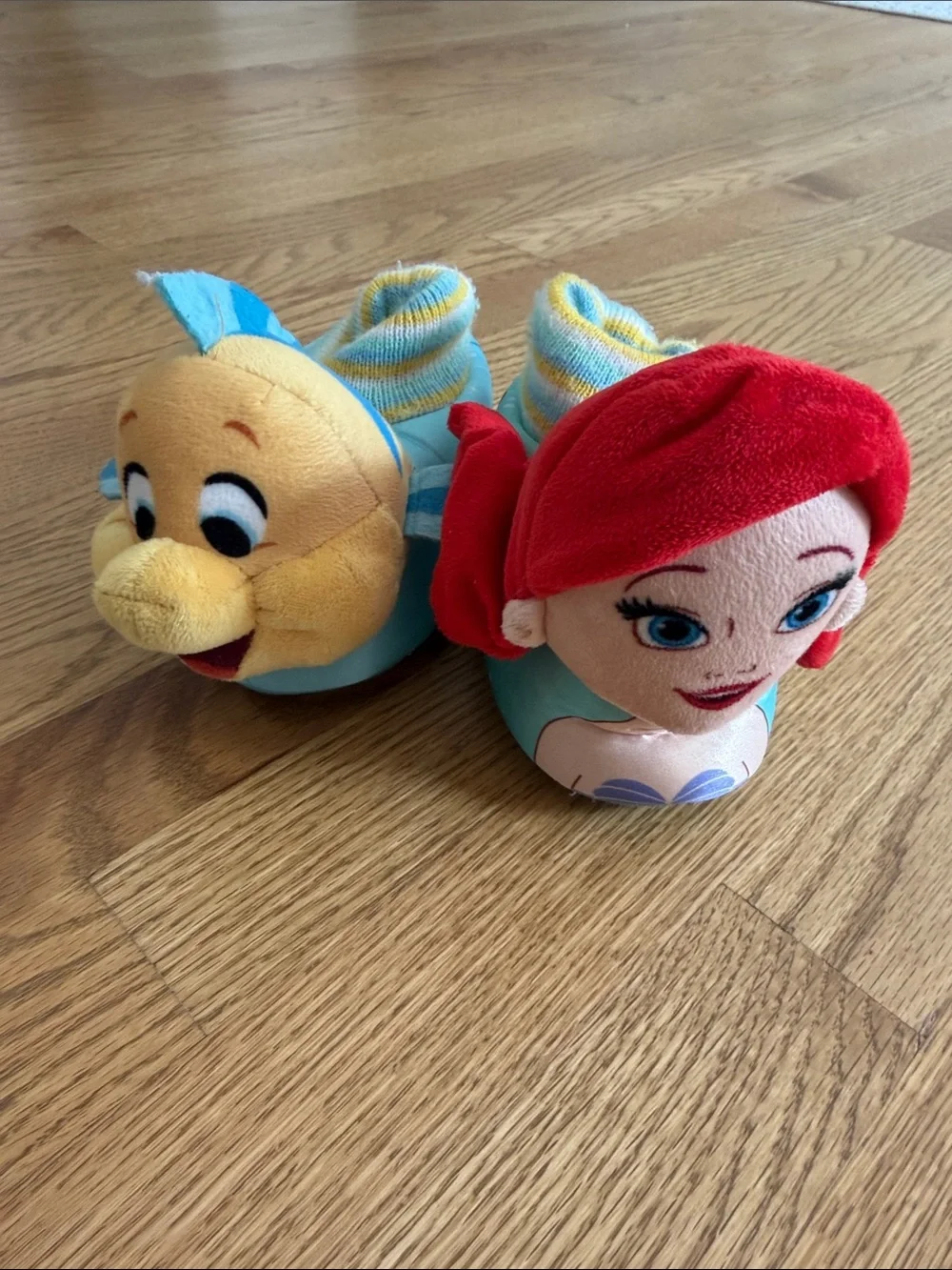Disney Ariel & Flounder Plush Character Slippers - Size 7/8T